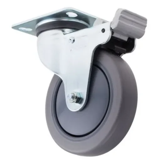 RS PRO Braked Swivel Castor Wheel, 90kg Capacity, 125mm Wheel - 6667577 product image