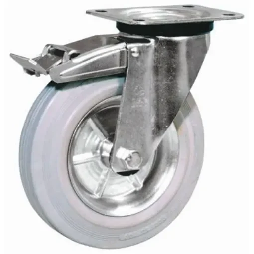 LAG Braked Swivel Castor Wheel, 80kg Capacity, 100mm Wheel - 12258G FR product image