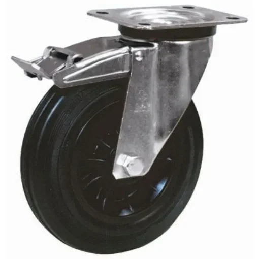 LAG Braked Swivel Castor Wheel, 75kg Capacity, 100mm Wheel - 13908  FR product image