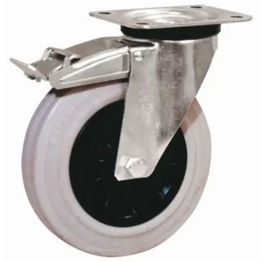LAG Braked Swivel Castor Wheel, 55kg Capacity, 80mm Wheel - 13904G FR product image