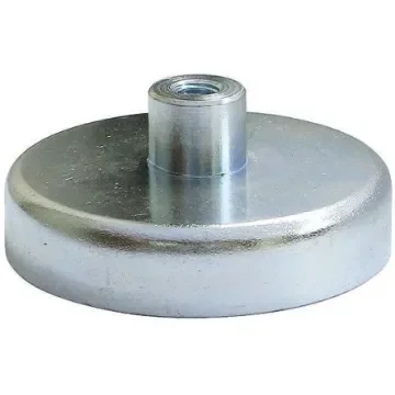 Eclipse Pot Magnet 80mm Threaded Hole M10 Ferrite, 60kg Pull - E872 product image