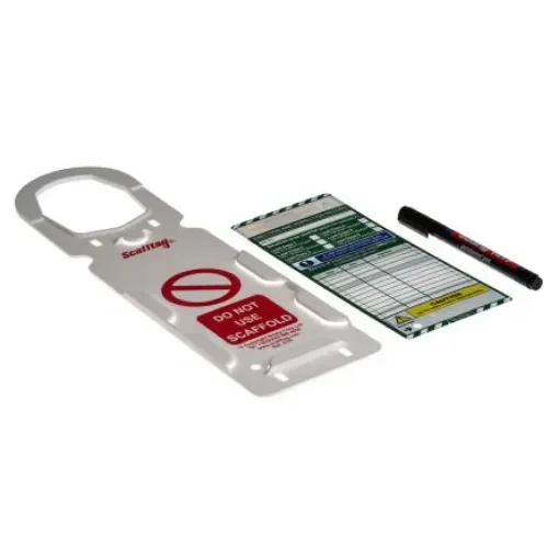 ScaffTag White on Green Safety Scaffolding Tag, English Language, 1 per Pack - SCF01 product image