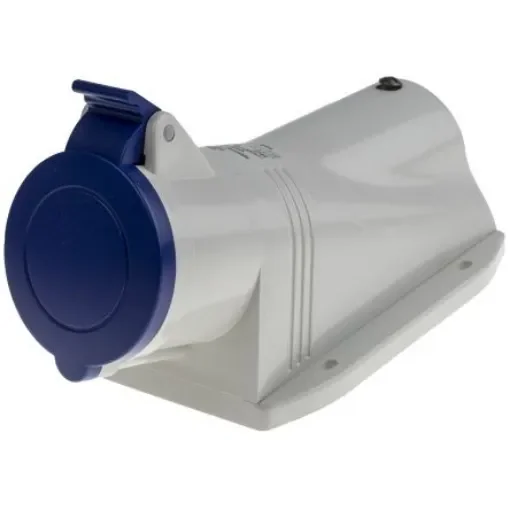 Scame IP44 Blue Wall Mount 2P + E Right Angle Industrial Power Socket, Rated At 32A, 230 V - 513.3253 product image