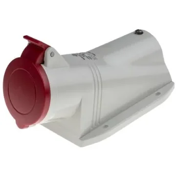 Scame IP44 Red Wall Mount 3P + E Right Angle Industrial Power Socket, Rated At 32A, 415 V - 513.3256 product image