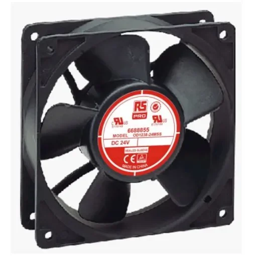 RS PRO Axial Fan, 24 V dc, DC Operation, 163.1m³/h, 4.8W, 230mA Max, 120 x 120 x 38mm - 6688855 product image