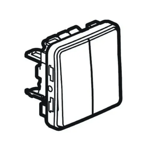 Legrand Outdoor Light Switch, 2 Way, 2 Gang, Plexo - 0 707 26 product image