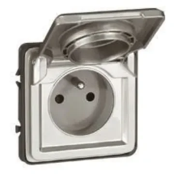 Legrand Soliroc Grey 1 Gang Plug Socket, 16A, Type E - French, Outdoor Use - 0 778 31 product image
