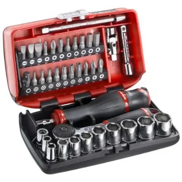 Facom 38-Piece Metric 1/4 in Standard Socket/Bit Set with Ratchet, 6 point - R2NANOPB product image