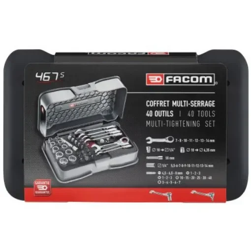 Facom 40 Piece Mechanical Tool Kit with Case - 467BS.BOXPB product image