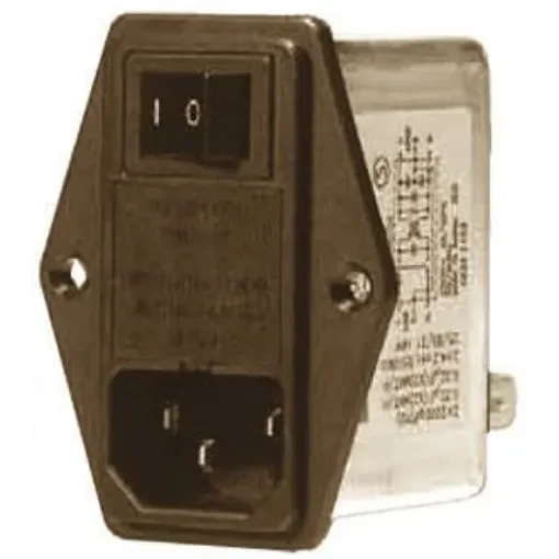 Roxburgh EMC 6A, 250 V ac/dc Screw Mount IEC Inlet Filter RIS0622H2, Faston product image