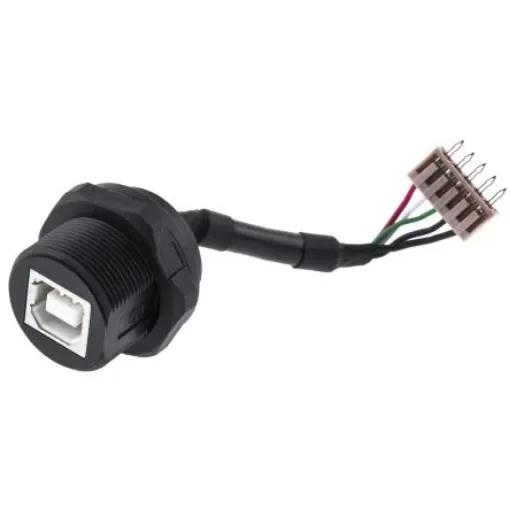 ASSMANN WSW Straight, Panel Mount, Socket Type B 2.0 IP67 USB Connector - A-USB-BPFS product image