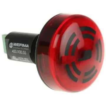 Werma 450 Series Red Buzzer Beacon, 24 V, IP65, Panel Mount, 80dB at 1 Metre - 450.100.55 product image