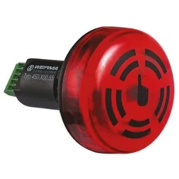Werma 450 Series Red Buzzer Beacon, 30 V dc, IP65, Panel Mount, 80dB at 1 Metre - 450.110.55 product image