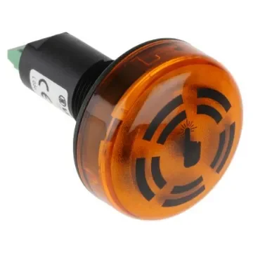 Werma 450 Series Yellow Buzzer Beacon, 24 V dc, IP65, Panel Mount, 80dB at 1 Metre - 450.300.55 product image