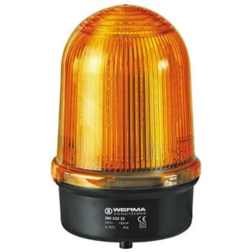 Werma BM 280 Series Yellow Rotating Beacon, 24 V dc, Surface Mount, LED Bulb, IP65 - 280.320.55 product image