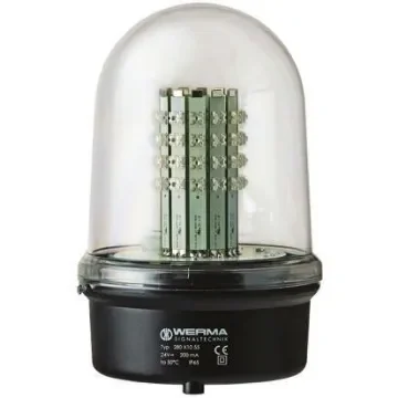 Werma Red Steady Beacon, 230 V ac, Base Mount, LED Bulb, IP65 - 280.410.68 product image
