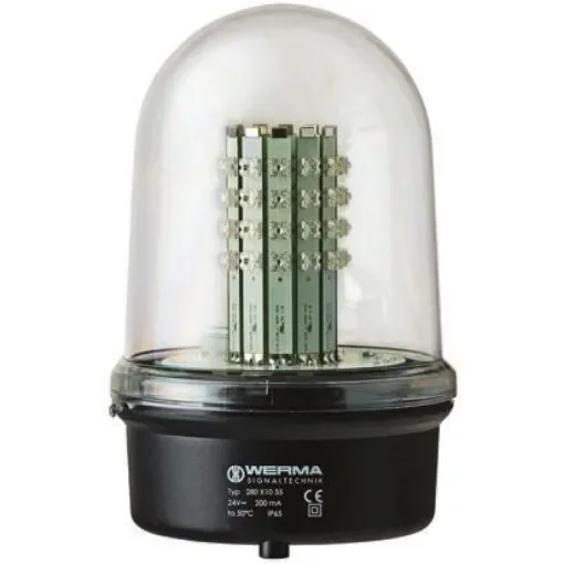 Werma Red Steady Beacon, 230 V ac, Base Mount, LED Bulb, IP65 - 280.410.68 product image