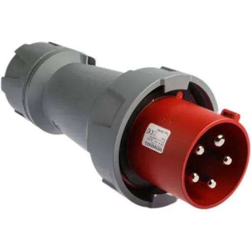 MENNEKES, PowerTOP Plus IP67 Red Cable Mount 3P + N + E Industrial Power Plug, Rated At 125A, 400 V - 3381RS product image