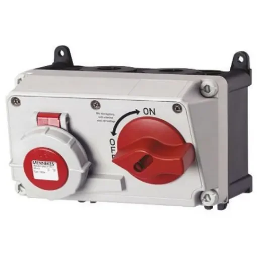 MENNEKES Right Angle Switchable IP67 Industrial Interlock Socket 3P+E, Earthing Position 6h, 16A, 400 V - 7624RS product image