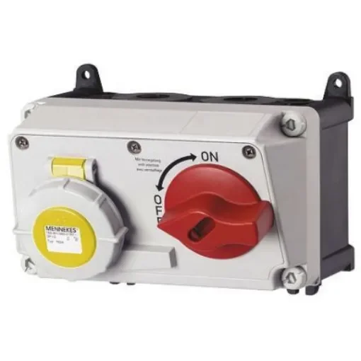 MENNEKES IP67 Yellow 2P+E Right Angle Socket, Rated At 16A, 110 V - 7620RS product image