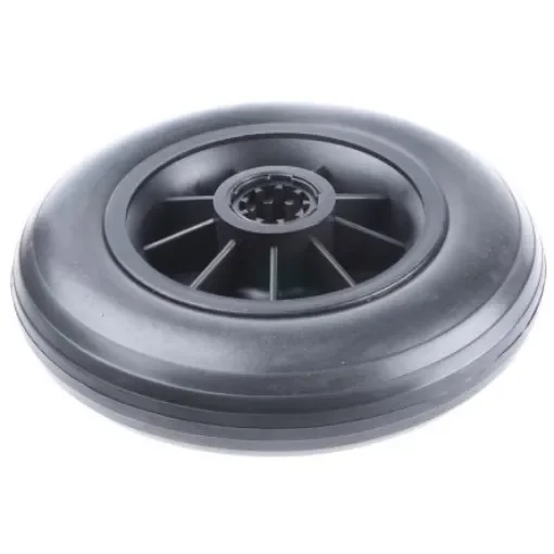 RS PRO Black Rubber Puncture Proof Trolley Wheel, 100kg - 6803858 product image