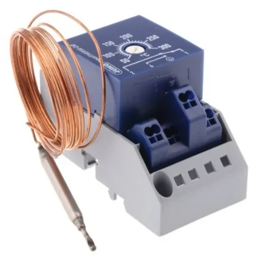 Jumo Capillary Thermostat, +300°C Max, NO/NC, Automatic Reset, Surface Mount - 603070/0002-7-064-000-25-2000-40-10-00-00-000-00-6 product image