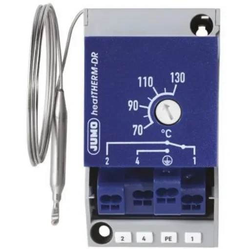Jumo Capillary Thermostat, +130°C Max, NO/NC, Automatic Reset, Surface Mount - 603070/0020-7-671-000-70-2000-40-10-00-00-000-00-6 product image