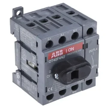 ABB 4P Pole DIN Rail Isolator Switch - 40A Maximum Current, 11kW Power Rating, IP20 - OT40F4N2  1SCA104932R1001 product image