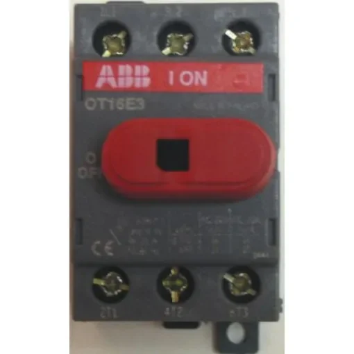 ABB 3P Pole DIN Rail Isolator Switch - 125A Maximum Current, 45kW Power Rating, IP20 - OT125F3  1SCA105033R1001 product image