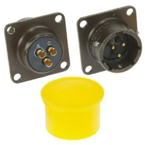 Souriau Sunbank by Eaton, 851, Copper Alloy 3 Way Panel Mount MIL Spec Circular Connector Receptacle, Pin - 85102E123P50 product image