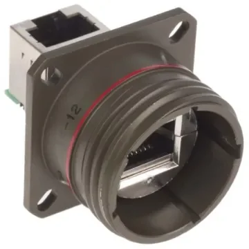 Amphenol Socapex RJFTV Series Female RJ45 Connector, Panel Mount, Cat5e Right Angle 1 Port 8 -Way - RJFTV21RAG product image