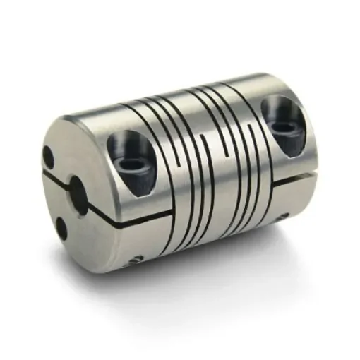 Ruland Beam Coupling, 38mm Outside Diameter, 14mm Bore, 57.2mm Length Coupler - FCMR38-14-14-SS product image