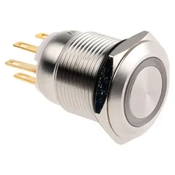 EOZ Illuminated Push Button Switch, Momentary, Panel Mount, DPDT, Green LED, IP65 - R19FFSSPAGRG24 product image