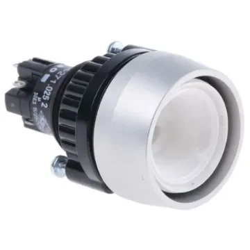 EAO 14 Series Illuminated Push Button Switch, Latching, Panel Mount, 22.5mm Cutout, SPDT, 250V ac, IP67 - 14-271.0252 + 704.600.1 product image