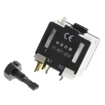 EAO 71 Series Contact Block for Use with Push Button Switch, 250V ac, 1NO + 1NC - 71-671.026 product image
