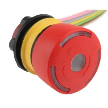 EAO 84 Series Twist Release Illuminated Emergency Stop Push Button, Panel Mount, 22.5mm Cutout, 2NC, IP65 - 84-5041.2B40 product image