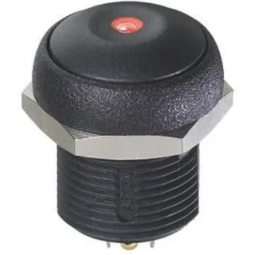 APEM Illuminated Push Button Switch, Momentary, Panel Mount, 14.8mm Cutout, SPST, Red LED, 250V ac, IP67 - IRR3S422LOS product image