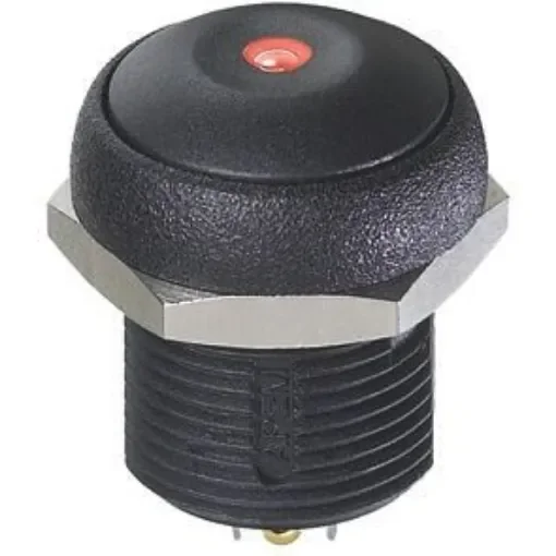 APEM Illuminated Push Button Switch, Momentary, Panel Mount, 14.8mm Cutout, SPST, Red LED, 250V ac, IP67 - IRR3S422LOS product image