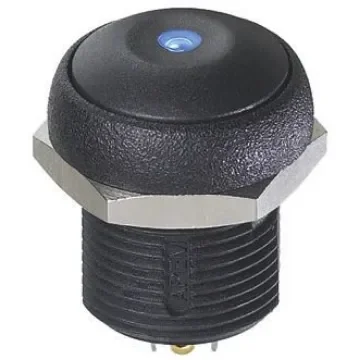 APEM Illuminated Push Button Switch, Momentary, Panel Mount, 14.8mm Cutout, SPST, Blue LED, 250V ac, IP67 - IRR3S422LOB product image