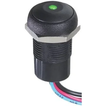 APEM Illuminated Push Button Switch, Momentary, Panel Mount, 14.8mm Cutout, SPST, Green LED, 250V ac, IP67 - IRR3F422LOG product image