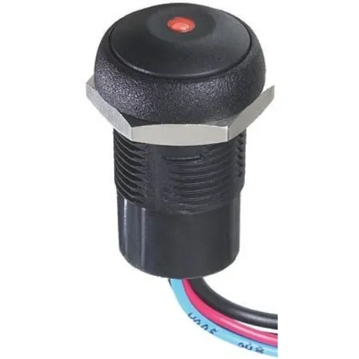 APEM Illuminated Push Button Switch, Momentary, Panel Mount, 14.8mm Cutout, SPST, Red LED, 250V ac, IP67 - IRR3F422LOS product image