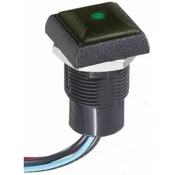 APEM Illuminated Push Button Switch, Momentary, Panel Mount, 14.8mm Cutout, SPST, Green LED, 250V ac, IP67 - IRC3F422LOG product image