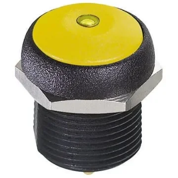 APEM Illuminated Push Button Switch, Momentary, Panel Mount, 14.8mm Cutout, SPST, Yellow LED, 250V ac, IP67 - IRR3S452LOY product image