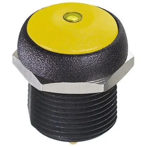 APEM Illuminated Push Button Switch, Momentary, Panel Mount, 14.8mm Cutout, SPST, Yellow LED, 250V ac, IP67 - IRR3S452LOY product image