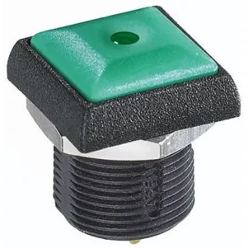 APEM Illuminated Push Button Switch, Momentary, Panel Mount, 14.8mm Cutout, SPST, Green LED, 250V ac, IP67 - IRC3S432LOG product image