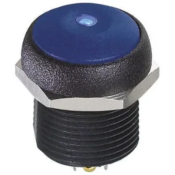 APEM Illuminated Push Button Switch, Momentary, Panel Mount, 14.8mm Cutout, SPST, Blue LED, 250V ac, IP67 - IRR3S4B2LOB product image