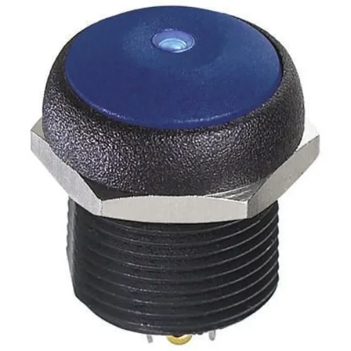 APEM Illuminated Push Button Switch, Momentary, Panel Mount, 14.8mm Cutout, SPST, Blue LED, 250V ac, IP67 - IRR3S4B2LOB product image