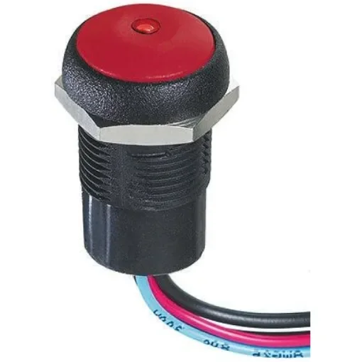 APEM Illuminated Push Button Switch, Momentary, Panel Mount, 14.8mm Cutout, SPST, Red LED, 250V ac, IP67 - IRR3F462LOS product image