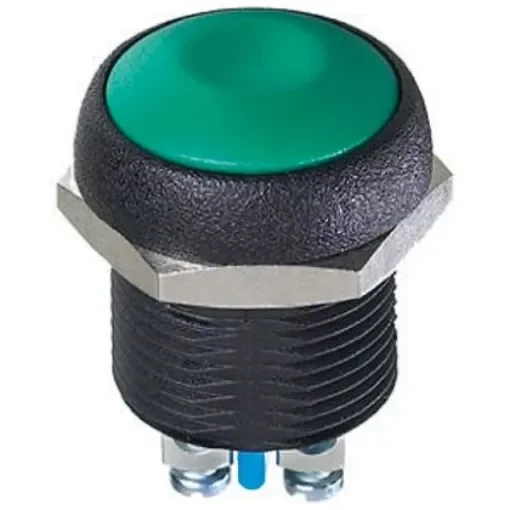 APEM Push Button Switch, Momentary, Panel Mount, 14.8mm Cutout, SPST, 250V ac, IP67 - IRR3V212 product image