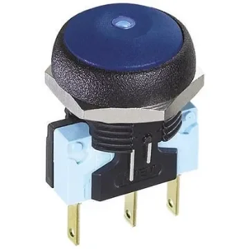APEM Illuminated Push Button Switch, Momentary, Panel Mount, 14.8mm Cutout, SPDT, Blue LED, 250V ac, IP67 - IRR7Z2B2LOB product image